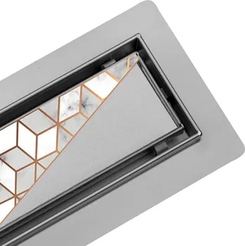 BPS-koupelny Sprchový odtokový žlab 2in1 DL05 HYD-3877 60 cm, satén