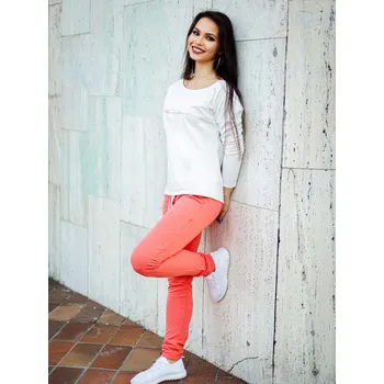 Dámská tepláková souprava VSB11 lososová + bílá, VELIKOST L/XL