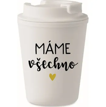 Termohrnek MÁME VŠECHNO - bílý termohrnek 300 ml
