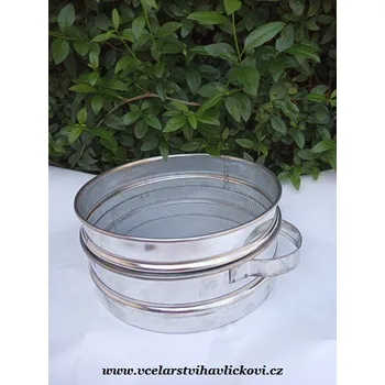 Cedník na med nerezový dvojitý rovný s oušky