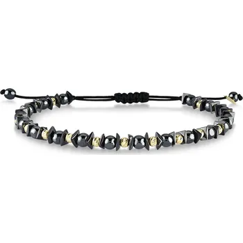 Náramek Lillian Vassago Zlatý šňůrkový náramek s hematity LLV07-GB003