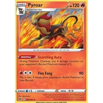 Karetní hra Pokémon LOR 029/196 Pyroar - Lost Origin Stav: Near Mint, Verze: HOLO