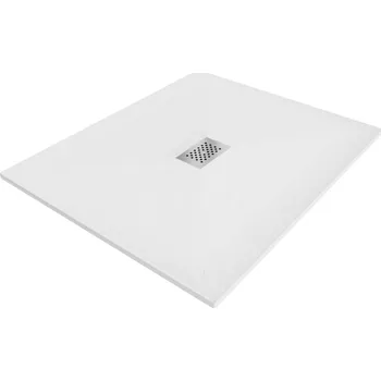 Sprchová vanička Mexen Hugo obdélníková sprchová vanička SMC 120 x 100 cm, bílá, nerezový kryt - 42101012-X