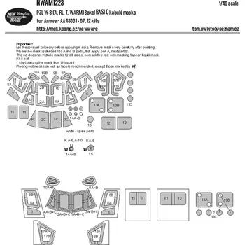 Plastikový model New Ware 1/48 Mask PZL W-3 (A,RL,T,WARM) Sokol BASIC