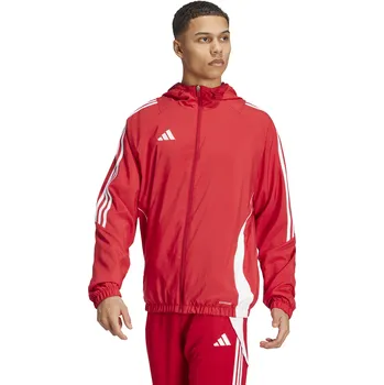 Šusťáková bunda Adidas Tiro 24 Windbreaker červeno bílá Velikost: 176