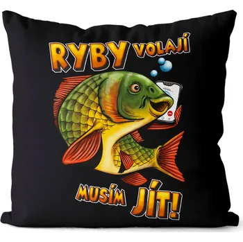 Dekorativní polštářek Polštář 40 x 40 cm - Ryby volají