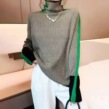 Dámský rolák s kontrastními detaily Barva: Černá, Velikost: 3XL