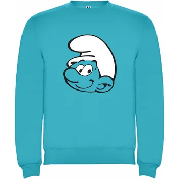 Chlapecká mikina Dětská mikina bez kapuce Šmoula Barva: Tyrkys, Velikost: XXL