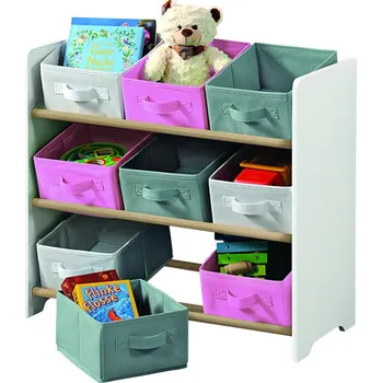 úložný prostor na hračky KOMODA NA HRAČKY RŮŽOVO ŠEDÁ