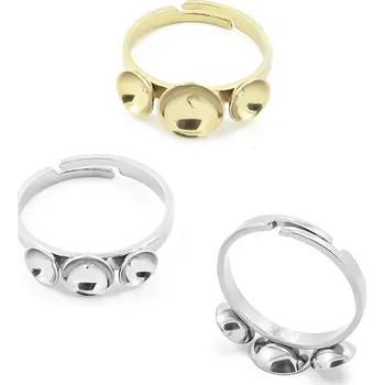 Materiál na výrobu šperku Komponent pro prstýnky s kalíšky - 1ks - 6/8/6 / Nerez SL