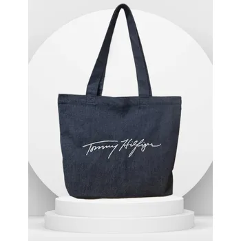 Kabelka Tommy Hilfiger dámská denimová taška s vyšitým logem