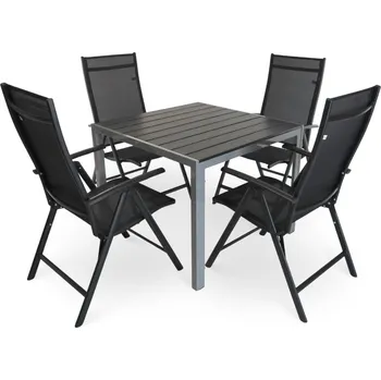 Zahradní sestava Zahradní sestava Alvero, čtverec - 4 místa, černá