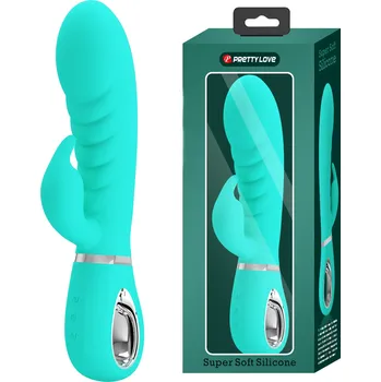 Vibrátor Pretty Love Prescott Red Super Soft Silicone Dual Vibrator Aqua Green