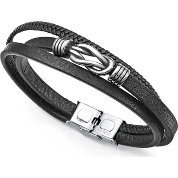 Módní doplněk Viceroy Trojitý pánský náramek z černé kůže Magnum 14126P01000 + 2 měsíce na vrácení zboží