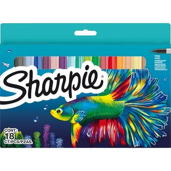 SHARPIE Fine Point, sada 18ks Fish