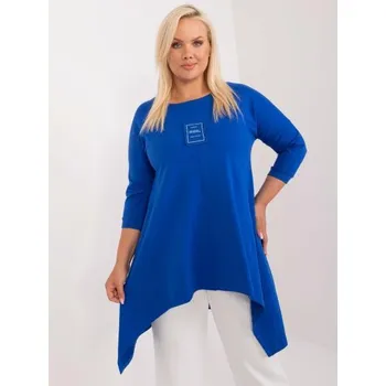 Dámská tunika Dámská halenka plus size s oversize střihem kobaltová