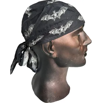 Šátek šátek na hlavu (čepička) bavlněný netopýr