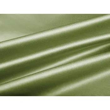 Látka polyesterový satén LUX-051 Olivově zelená - šířka 150 cm