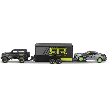 autíčko Maisto - Design Team Haulers, 2021 Ford Bronco, Car Trailer, 2015 Ford Mustang GT, 1:64