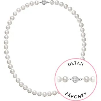 Náušnice Perlový náhrdelník z říčních perel se zapínáním z bílého 14 karátového zlata 822003.1/9272B bílý