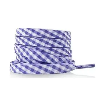 Tkaničky do bot Široké tkaničky s kostkovaným potiskem, jeden pár - Fialové, 120 cm