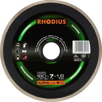 Řezný kotouč RHODIUS Diamantový řezný kotouč DG50 180 x 5,0 x 1,6 x 30,00 ALPHAline
