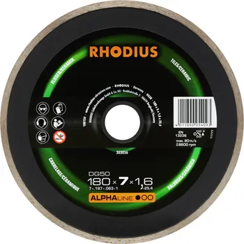 Řezný kotouč RHODIUS Diamantový řezný kotouč DG50 180 x 5,0 x 1,6 x 25,40 ALPHAline
