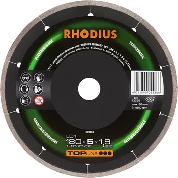 Řezný kotouč RHODIUS Diamantový řezný kotouč LD1 180 x 5,0 x 1,9 x 22,23 TOPline