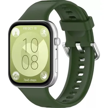 eses Silikonový řemínek pro Huawei Watch Fit 3, 4 a 4 Pro - Zelený