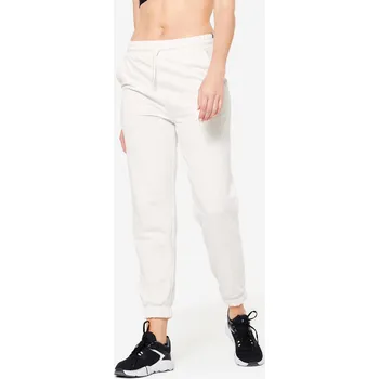 DOMYOS Dámské bavlněné tepláky L BÍLÁ