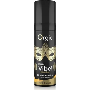 Lubrikační gel Orgie Dual Vibe! Pinã Colada Liquid Vibrator 15 ml, slíbatelný stimulační gel s vibračním efektem