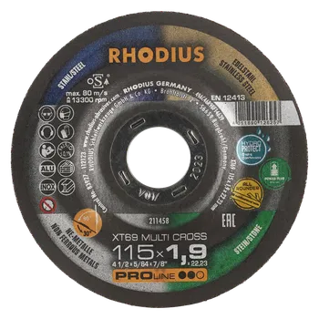 Řezný kotouč RHODIUS Extra tenký řezný kotouč XTK69 MULTI CROSS 115 x 1,9 x 22,23 TOPline