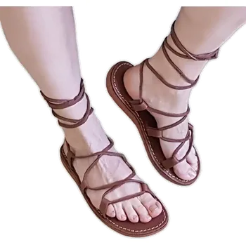 Dámské sandále BabičkaOvečková.cz Sandály kristusky z přírodní kůže tmavě hnědá, Velikost EU 36