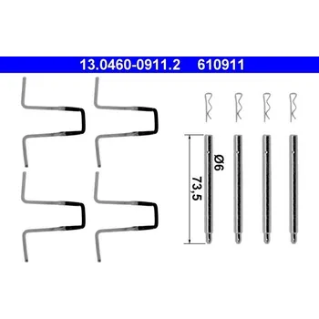Přislušenství brzdového systému Sada příslušenství, obložení kotoučové brzdy ATE 13.0460-0911.2