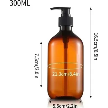 Dávkovač mýdla Dávkovač mýdla a šamponu pro koupelny s pumpičkou - Hnědá láhev - 300 ml