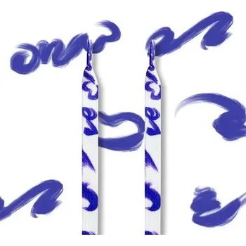 Tkaničky do bot Široké tkaničky s graffiti potiskem, jeden pár - Fialové, 120 cm