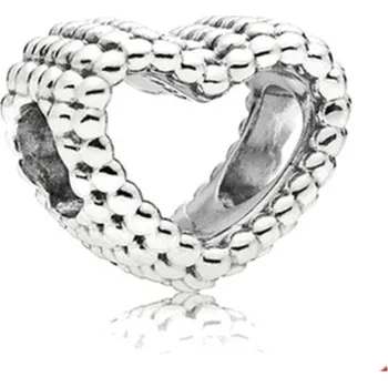 Přívěsek NUBIS® Stříbrný přívěsek korálek na náramek srdíčko - B0386