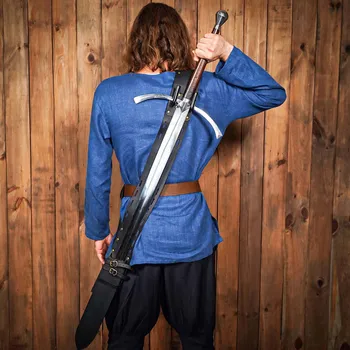 Karnevalový kostým Lord of Battles Kožený zádový závěs na meč s prostorem pro pochvu „Hraničář“ - Outlet