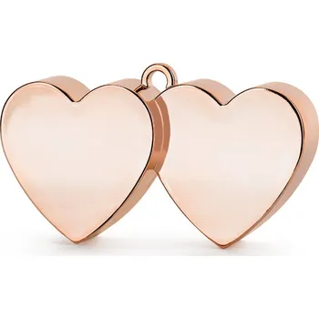 Balónek Závaží na balónky srdce rose-gold, 2 ks spojené