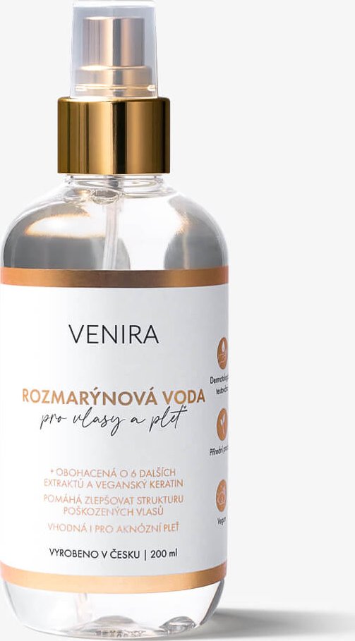 VENIRA rozmarýnová voda / tonikum pro vlasy a pleť, 200 ml