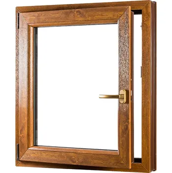 Okno SKLADOVÁ-OKNA.cz Jednokřídlé plastové okno REHAU Smartline+, otvíravo-sklopné levé - 800 x 1000 mm Bílá dovnitř / Zlatý dub ven