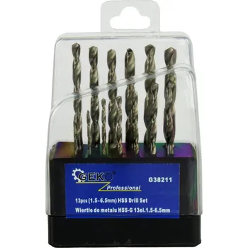 Příslušenství k nářadí Sada stříbrných kovových vrtáků GEKO 1,5-6,5/13ks(25/100)