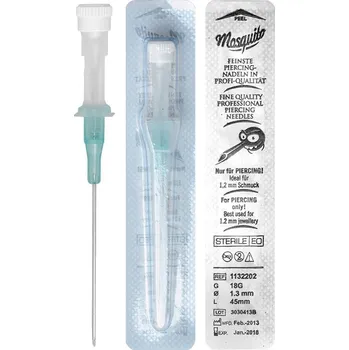 Piercing Mosquito kanyla - samouvolňovací 1ks :: 18G zelená - 1,3 mm