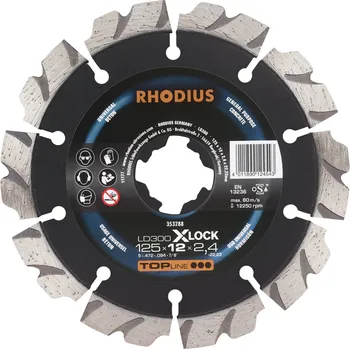 Řezný kotouč RHODIUS Diamantový řezný kotouč LD300 X-LOCK 125 x 12 x 2,4 x 22,23 TOPline