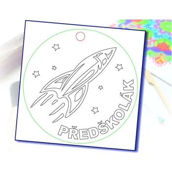 kreativní sada Radost v písku Sada medailí 5ks raketka - předškolák