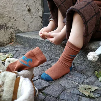 Dětské ponožky Emel ESK 100-93 Skořicová/Modrá Velikost: 23 - 26