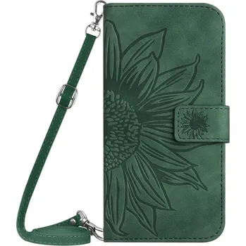 Pouzdro na tablet VSECHNONAMOBIL 77181 ART SUNFLOWER Peněženkový obal se šňůrkou pro TCL 50 SE zelený