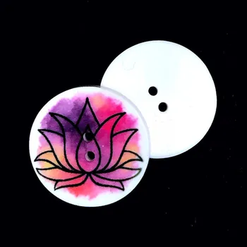 Knoflík GU516, Knoflík plastový, Lotosový květ, 36" / 1ks