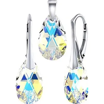 Souprava šperků Stříbrná souprava Kapka 16mm Crystal AB se Swarovski® Crystals LSW109S