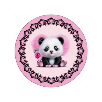 Jedlá dekorace na dort RŮŽOVÁ PANDA, VARIANTA Jedlý papír 1675